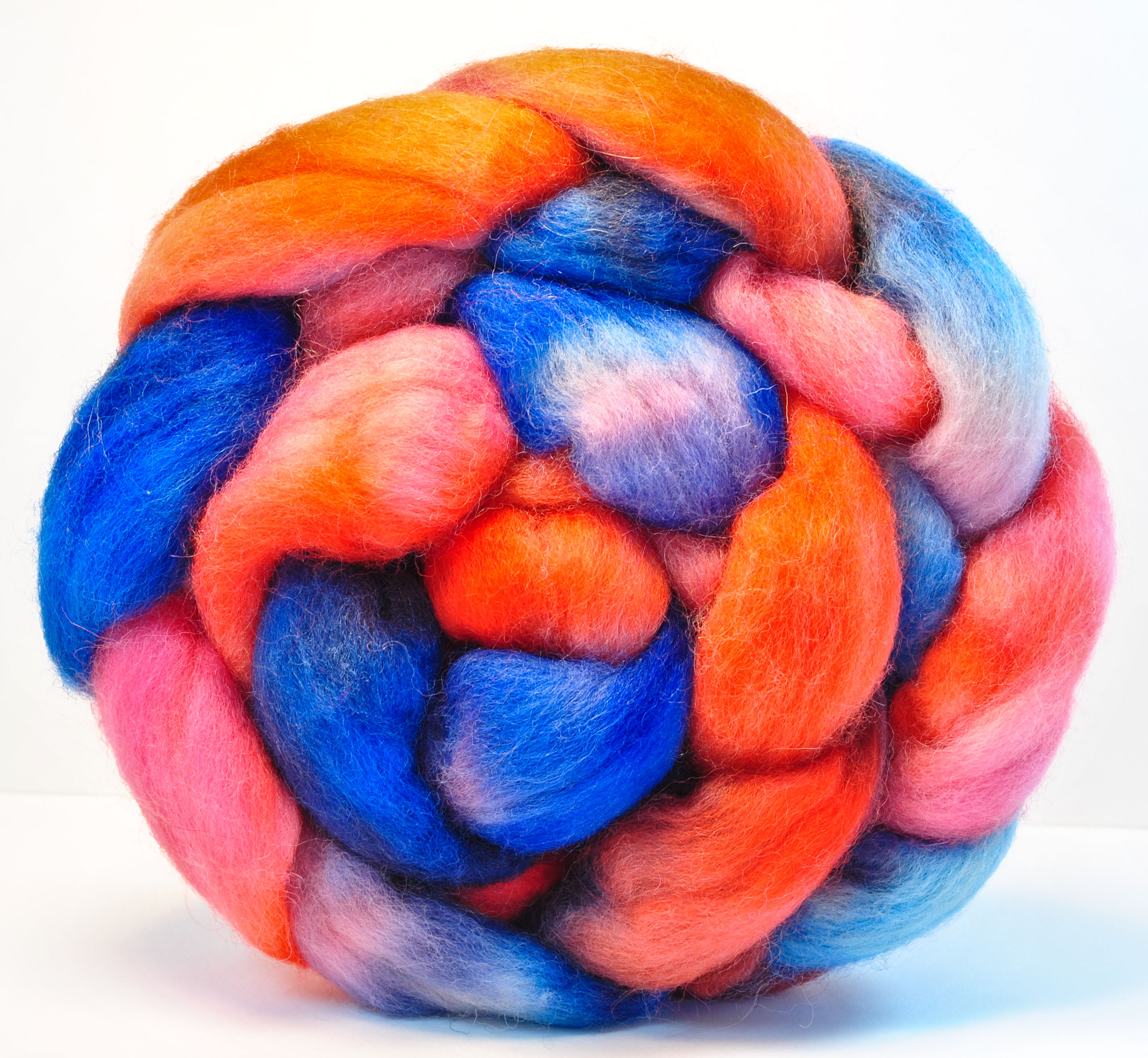 Hand Painted Wool Roving Corridale Combed Top Spinning Or Felting Fiber 4.1 Oz Buccaneer on