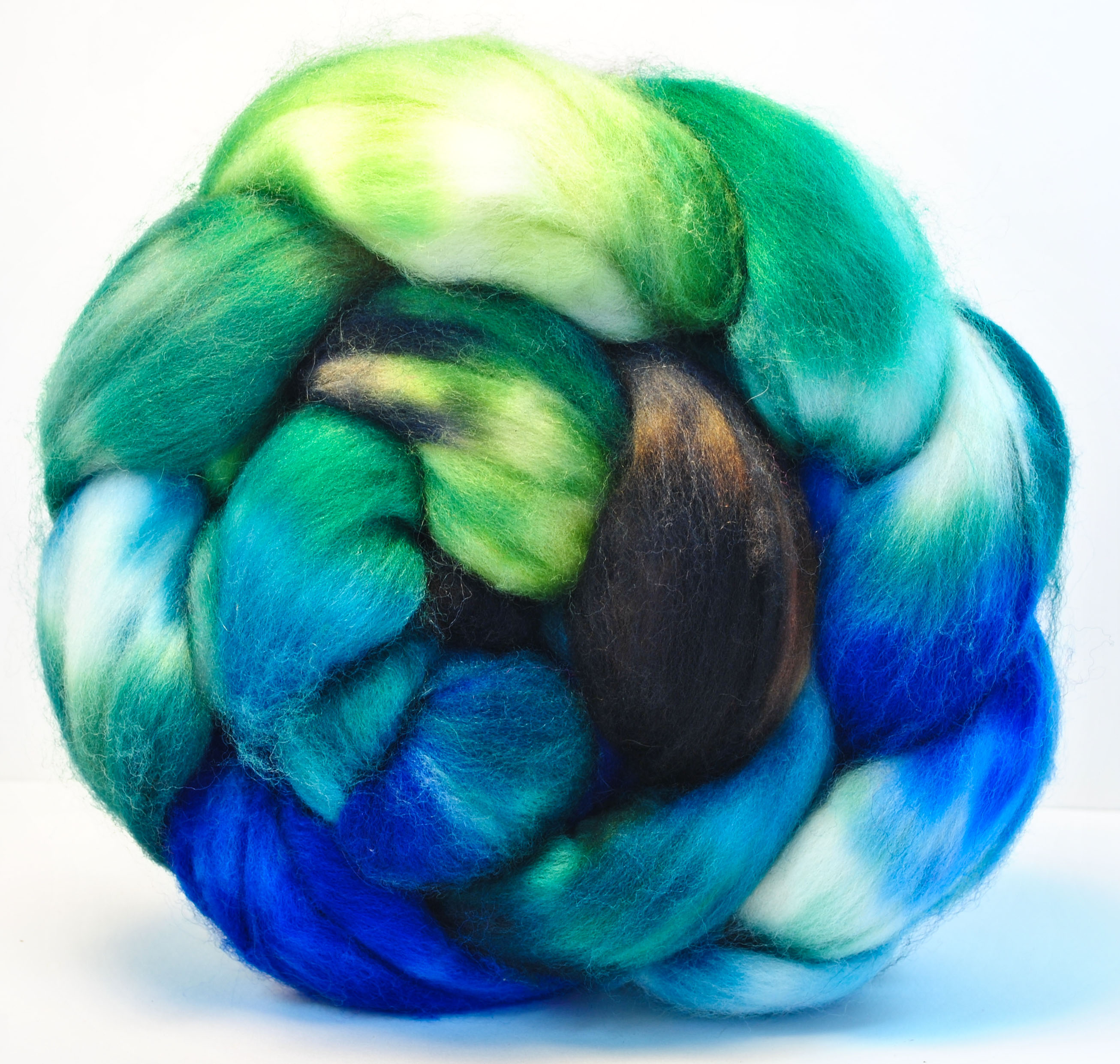 Superwash Merino Lambswool Combed Top Hand Painted Wool Roving For Spinning 4.1 Oz Hiatus on
